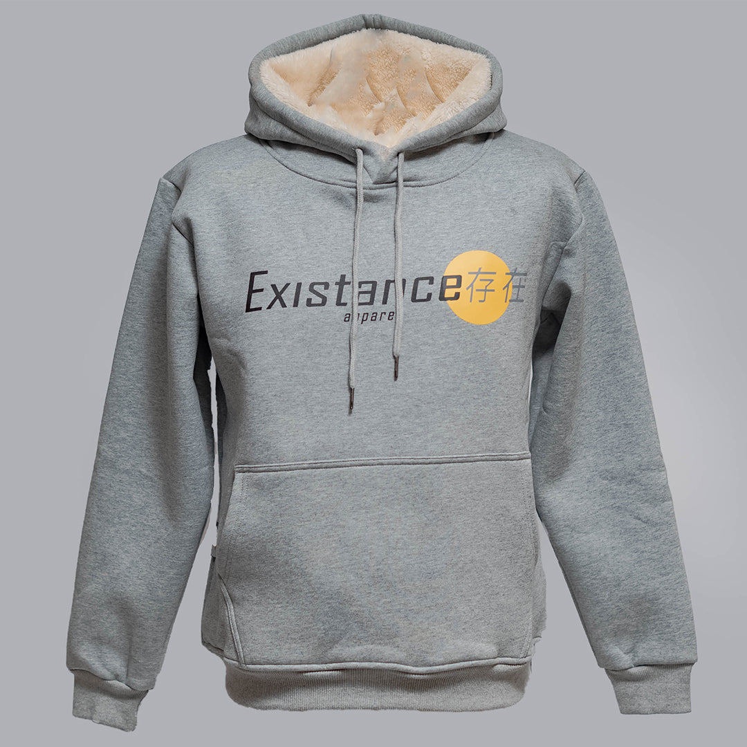 Grey sherpa lining unisex hoodie