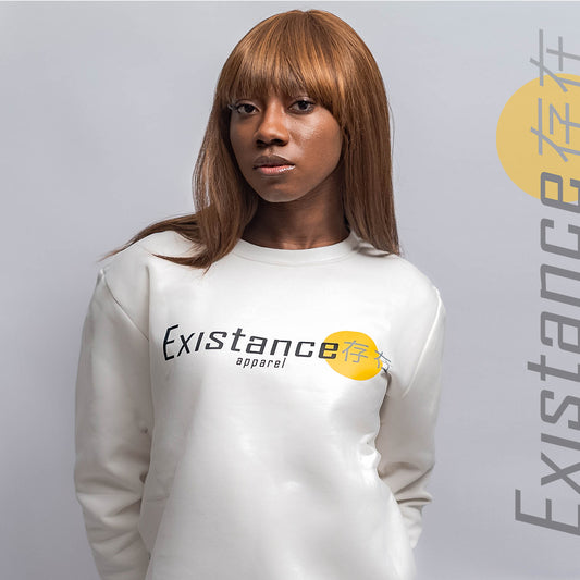 White crewneck sweatshirt (unisex)
